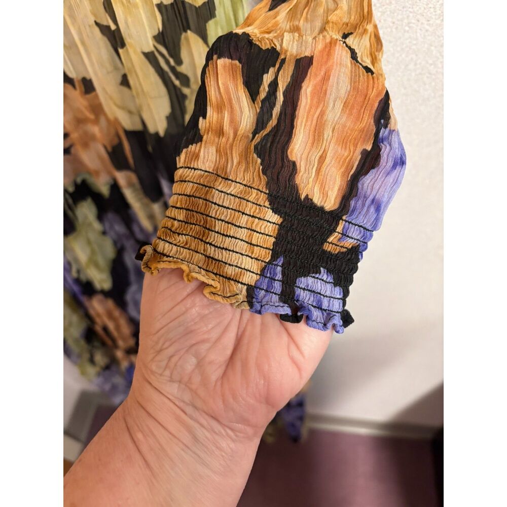 Anthropologie Marais Floral Chiffon Tiered Maxi Dress Boho Romantic Size L READ - Picture 8 of 9